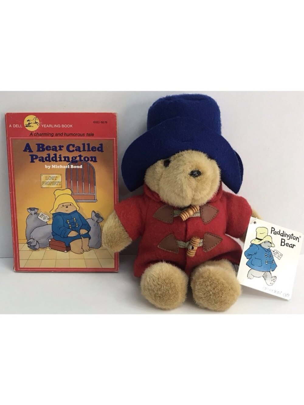 Paddington Bear Eden Toys Plush w/Tag Red Coat & A Bear Called Paddington Book